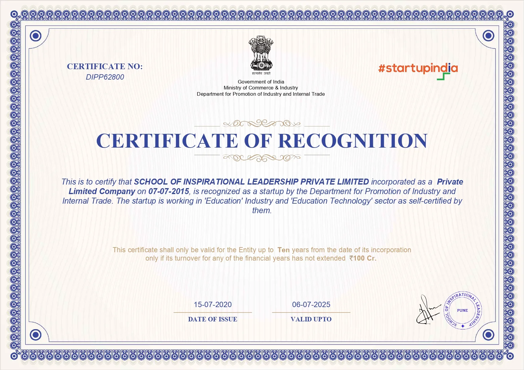 Dr. Yogesh Pawar - Recognized by the Ministry of MSME